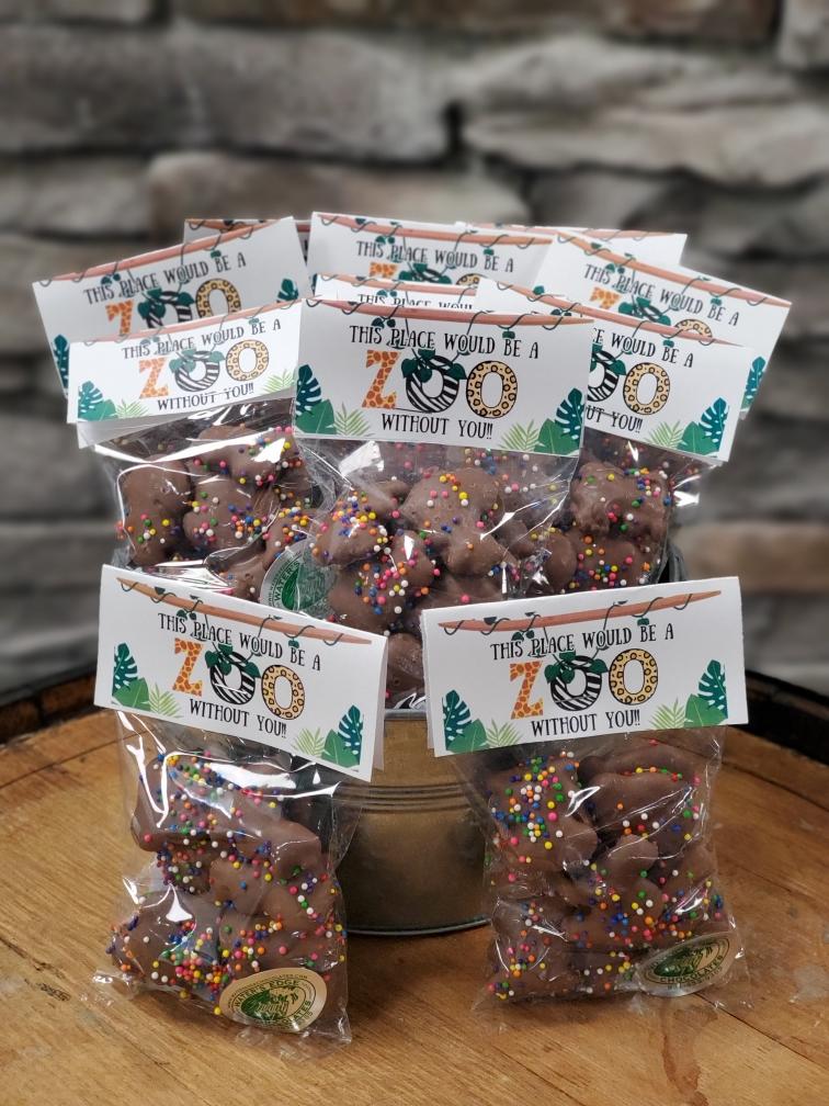 This Place Would Be A Zoo Without You! Chocolate Animal Crackers Teacher Gift.