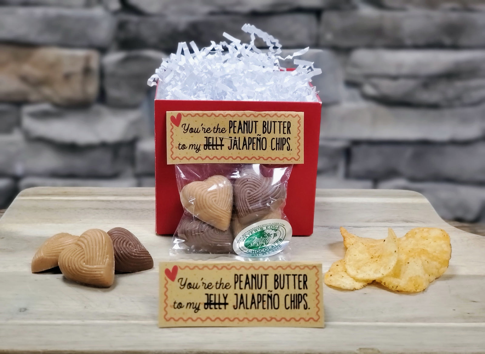Peanut Butter & Jalapeño Chip Hearts Valentine