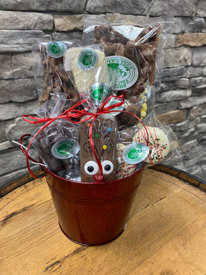 Chocolate Christmas Character Basket