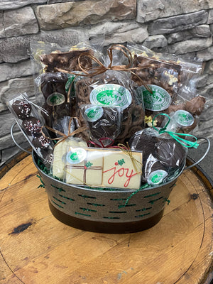 Chocolate Christmas Vintage Olive Basket