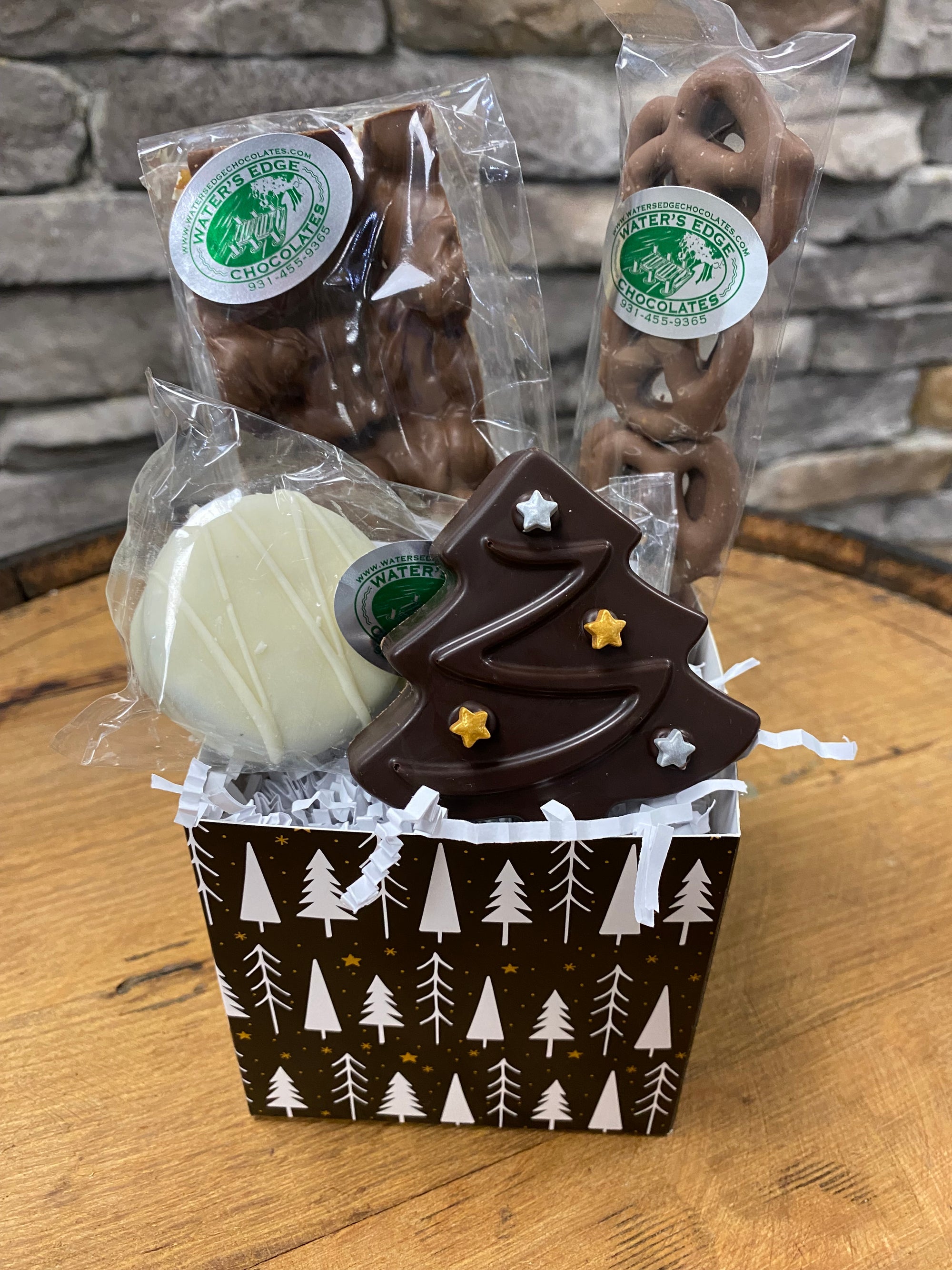 Chocolate Christmas Woodland Basket