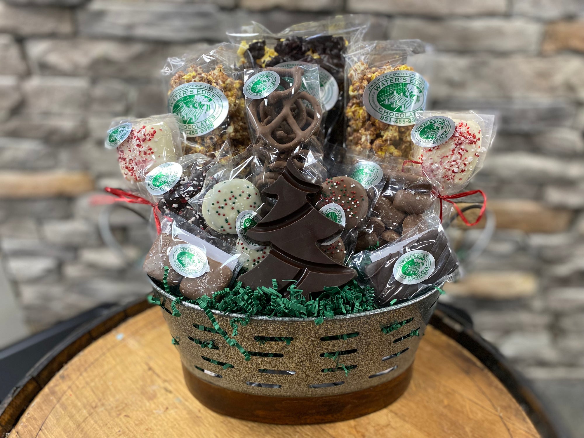 Chocolate Christmas Vintage Olive Basket