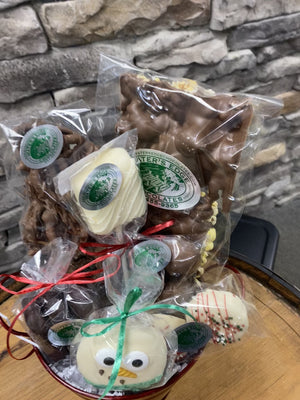 Chocolate Christmas Character Basket